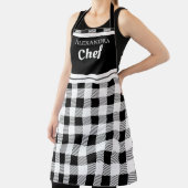 Zwart Elegant Chef Buffalo Pset Black White Apron Schort (Insitu)