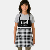 Zwart Elegant Chef Buffalo Pset Black White Apron Schort (Insitu)