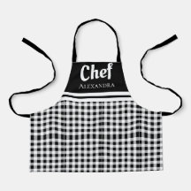 Zwart Elegant Chef Buffalo Pset Black White Apron