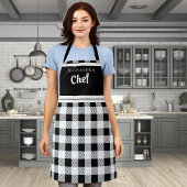Zwart Elegant Chef Buffalo Pset Black White Apron Schort