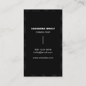 Zwart Elegant Chic Geometrische Professional Visitekaartje (Achterkant)