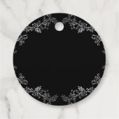 Zwart Elegant Chinoiserie Bruiloft Bedankjes Labels (Achterkant)