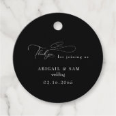 Zwart Elegant Chinoiserie Bruiloft Bedankjes Labels (Voorkant)