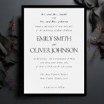Zwart Elegant Classic Lijst Bruiloft Ouders Host Kaart<br><div class="desc">Maak uw huwelijksaankondiging onvergetelijk met onze Formal Elegant Wedding Invitation Sjabloon. Deze zwart-wituitnodiging is perfect gemaakt voor ouders die de speciale dag organiseren en heeft een verfijnd zwart lijst en een elegante typografie die tijdloze elegantie uitstraalt. Volledig aanpasbaar, met deze sjabloon kunt u elk detail aanpassen aan uw eigen wensen....</div>