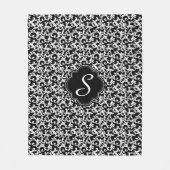 Zwart elegant Damask middelgrote printer afdrukken Fleece Deken (Voorkant)