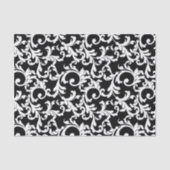 Zwart Elegant Damask Print Tissuepapier (Voorkant)