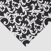 Zwart Elegant Damask Print Tissuepapier (Detail)