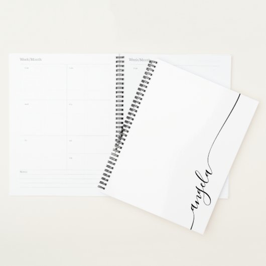 Zwart Elegant Delicate Handtekening Script Planner (Display)