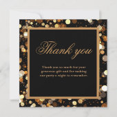 Zwart Elegant Dual Verjaardag Soiree Dank u kaart (Voorkant)
