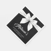 Zwart Elegant Fancy Tiffany Verjaardagsservies Servet (Hoek)