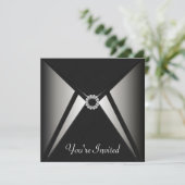 Zwart elegant feest template voor elke gelegenheid kaart (Staand voorkant)