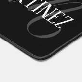 Zwart Elegant gepersonaliseerde achternaam | Naam Bureaumat (Hoek)