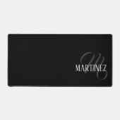 Zwart Elegant gepersonaliseerde achternaam | Naam Bureaumat (Voorkant)