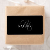 Zwart Elegant gepersonaliseerde achternaam | Naam Etiket (Insitu)