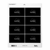 Zwart Elegant gepersonaliseerde achternaam | Naam Etiket (Full Sheet)
