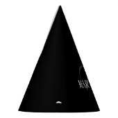 Zwart Elegant gepersonaliseerde achternaam | Naam Feesthoedjes (Links)