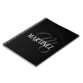 Zwart Elegant gepersonaliseerde achternaam | Naam Notitieboek (Linkerzijde)