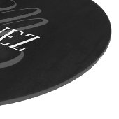 Zwart Elegant gepersonaliseerde achternaam | Naam Snijplank (Hoek)