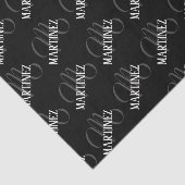Zwart Elegant gepersonaliseerde achternaam | Naam Tissuepapier (Detail)