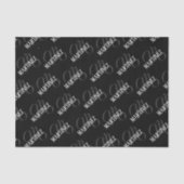 Zwart Elegant gepersonaliseerde achternaam | Naam Tissuepapier (Voorkant)