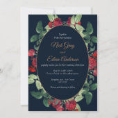 Zwart Elegant  Gothic bruiloft uitnodiging (Voorkant)