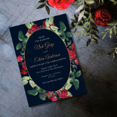 Zwart Elegant  Gothic bruiloft uitnodiging