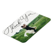 Zwart Elegant Handgeschreven Script Fotobruiloft Magneet (Linkerzijde)