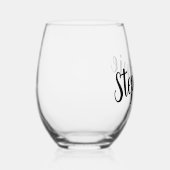 Zwart Elegant Handgeschreven Stijlnaam Wijnglas Zonder Voet (Rechts)