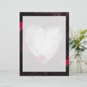 Zwart elegant hart en Rozen (Staand voorkant)