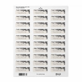 Zwart elegant kant bruiloft retour adres etiket (Full Sheet)
