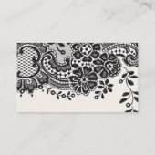 Zwart elegant  kant trouwplaats kaarten plaatskaartje (Achterkant)