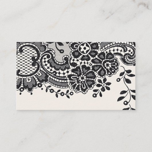 Zwart elegant  kant trouwplaats kaarten plaatskaartje (Achterkant)