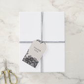 Zwart elegant  kanten bruiloft dank u cadeaulabel (Met Touw)