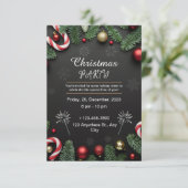 Zwart Elegant Kerstfeest Kaart (Staand voorkant)