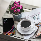 Zwart elegant kleurrijk golvend Case-Mate iPhone case