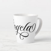 Zwart Elegant Lettering Angela Latte Mok (Rechterhoek)