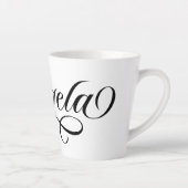 Zwart Elegant Lettering Angela Latte Mok (Rechts)