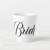 Zwart Elegant Lettering Bruid Latte Mok (Voorkant)