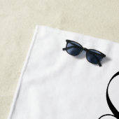 Zwart Elegant Lettering Bruidsmeisje Strandlaken (In situ)