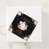 Zwart Elegant Little Boo Boho Ghost Baby shower Bedankjes Labels (In situ)