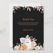Zwart Elegant Little Boo Boho Ghost Baby shower Bedankkaart (Voorkant)