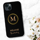 Zwart Elegant Luxe Klassiek Monogram Case-Mate iPhone Case