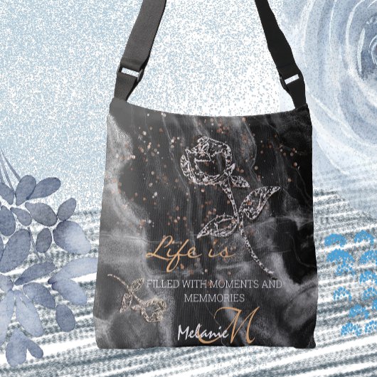 Zwart Elegant Marmer Crossbody Tas