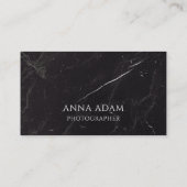 Zwart, elegant, marmer, modern, minimalistisch, QR Visitekaartje (Achterkant)