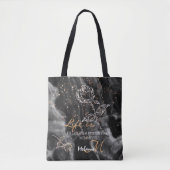 Zwart Elegant Marmer Tote Bag (Voorkant)