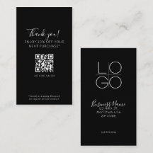 Zwart Elegant Minimaal Script Promo Korting QR