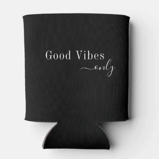 Zwart Elegant Minimalist Script Naam Gepersonalise Blikjeskoeler (Achterkant)