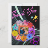 Zwart Elegant Modern Bloemig Kleurig Boho Chic Zoo Bedankkaart (Voorkant)