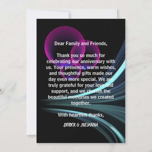 Zwart Elegant Modern Bloemig Kleurig Boho Chic Zoo Bedankkaart (Achterkant)