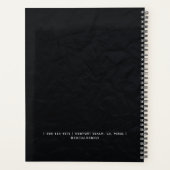 Zwart Elegant Modern Business Professional Custom Planner (Achterkant)